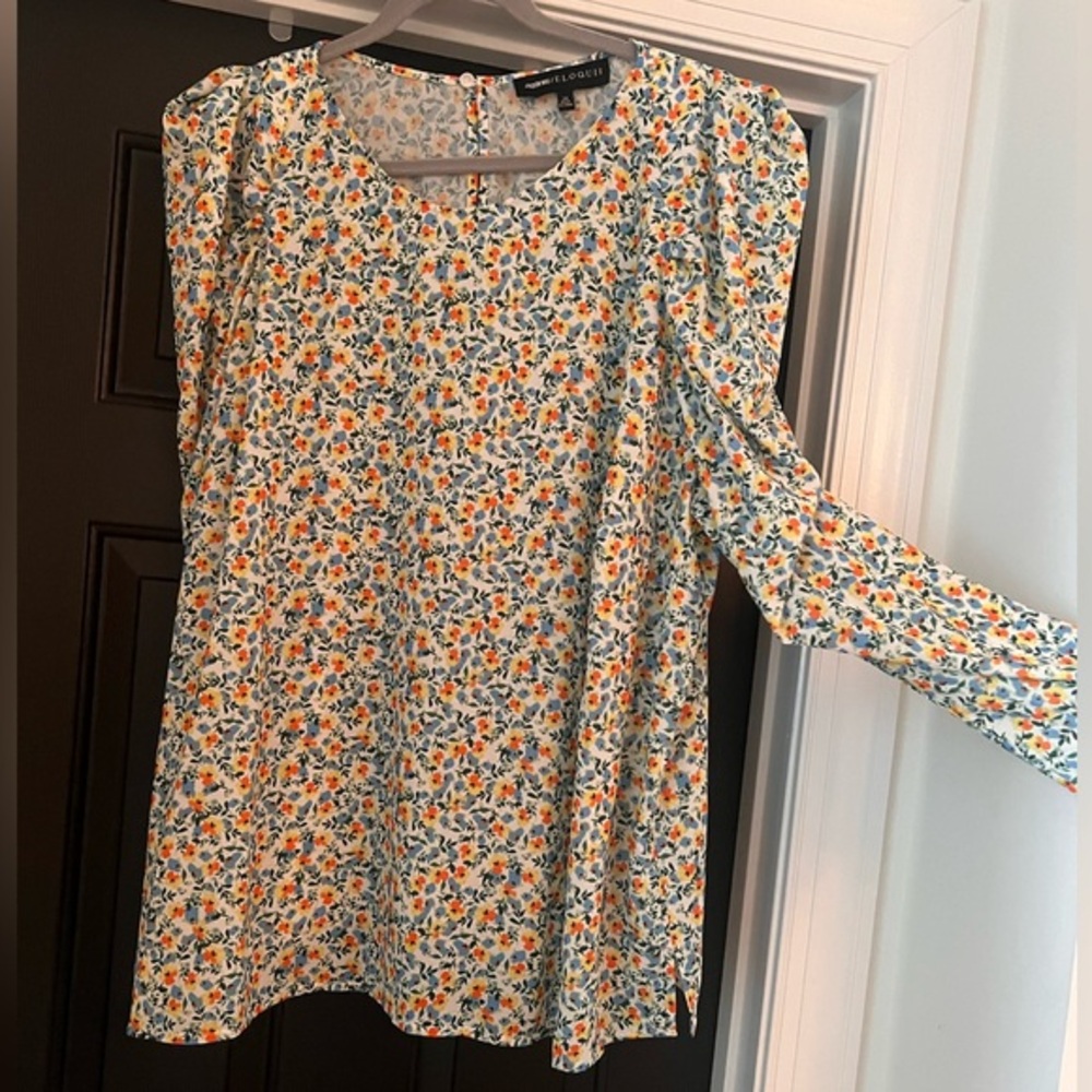 🌸 Jason Wu/Eloquii Floral Puff Shoulder Top 24